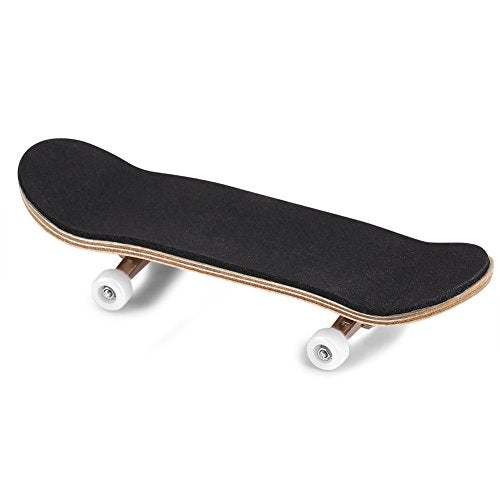 Gavigain 1Pc Wooden Fingerboard Maple Wooden Alloy Fingerboard Finger Skateboards with Box Reduce Pressure Kids Gifts(White)