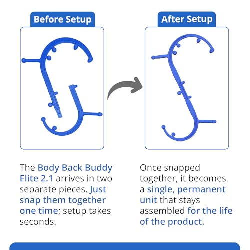Body Back Buddy Elite FSA Eligible Trigger Point Massage Tool, Neck and Back Massager Handheld, Manual Self Massager, Massage Cane, Muscle Knot Remover with Instructions, 2-Pack Bundle (Blue) - color: Blue, size: Elite Bundle
