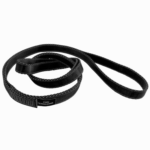 18MM Nylon Climbing Slings Runners 23 kN Strong Webbing Straps for Rock Climbing, Rappelling, Swing, Yoga Hammock etc - color: 1PC Black, size: 24inch/60cm