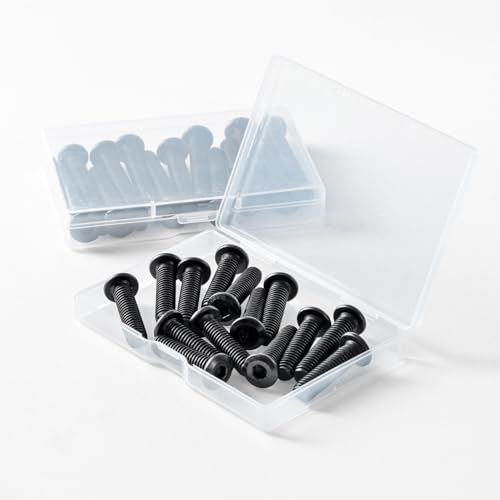 3/16-24 x 1-1/2" (30 Pack) Flat Head Hex Socket Cap Screws Bolts, Black Oxide 304 Stainless Steel 18-8, Hex Drive, Bright Finish, Fully Machine Thread - size: 3/16-24 x 1-1/2"