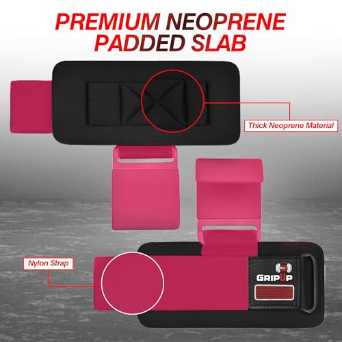 Weight Lifting Hooks – Heavy Duty Gym Straps for Deadlifts, Pull-Ups, Rows & Strength Training Secure Grip Support for Weightlifting, Powerlifting CrossFit Nylon & Neoprene Padding - color: Pink