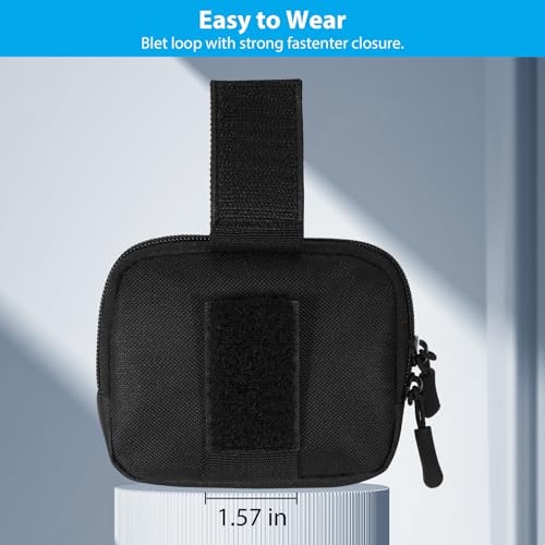 Duty Belt Gloves Pouch, Latex Disposable Glove Holder Zipper Pocket | Convenient Carrier Pockets Waist Bag, For Police Officer Law Enforcement Personnel, For Security Firefighter Professionals