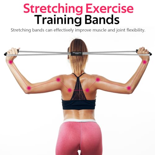 RENRANRING Figure 8 Fitness Resistance Bands with Handles - Exercise Tube Band Set of 3 for Arm and Shoulder Stretch, Rope 8 Word Elastic for Women and Men - color: Grey series