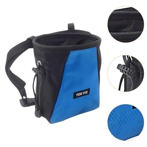 harayaa Chalk Bag Lightweight Adjustable Drawstring Pouch Non Slip Climbing Storage Resistant PVC Cloth Reusable Organizer Suitable for Bouldering - color: Black