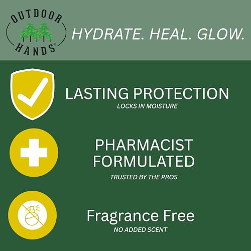Outdoor Hands Skin Therapy Cream – 3.4 oz Crack & Dry Skin Repair – Pharmacist-Formulated Healing Cream for Cracked, Chapped or Split Hands, Heels & Elbows - 2 pack