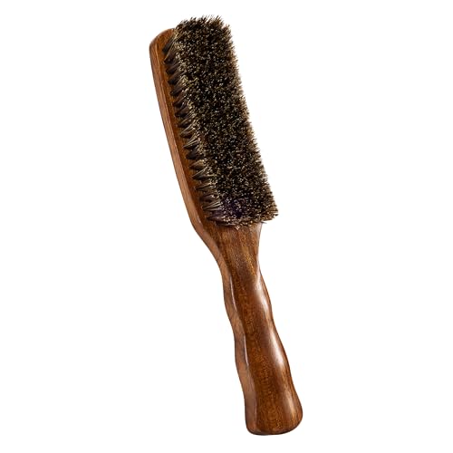 STYLEMATE Wild Boar Bristle Slick Back Hair Brush, Large Soft Bristle Hair Brushes for Thin & Fine Hair, Natural Sapele Wooden Handle Hairbrush for Women Men - size: Large