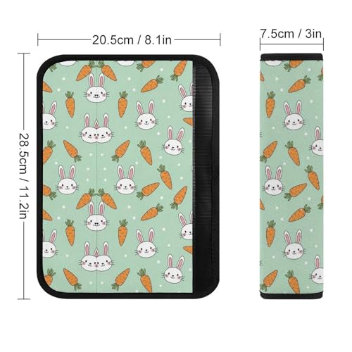 2PCS Cartoon Rabbit Cute Bunny Carrot Car Seat Belt Pad Universal Fit Seat Belt Covers Cushion for Kids, Car Seats Pushchair Strollers High Chair Pushchair, Easy Install (No Tool) - color: Pattern 903