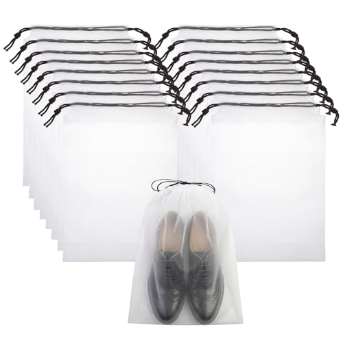 Drawstring Shoe Bags Shoe Bags for Packing, Storage Reusable Waterproof Shoe Organizers for Sneakers & Clothes, Translucent Travel Bags for Men Women (16 Pack) - size: 16 Pack