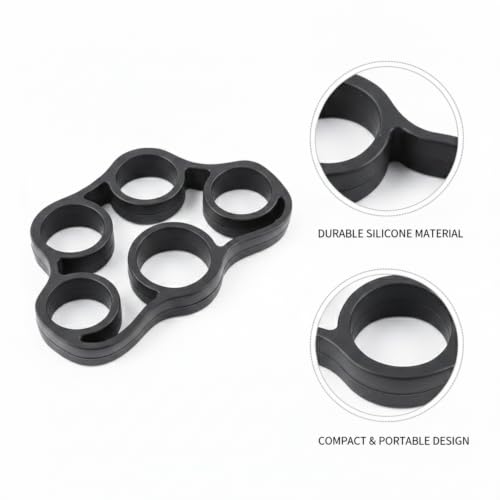 Premium Silicone Finger Resistance Band for Hand Exercise and Grip Practice - color: Black
