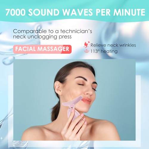 Facial Massager Red-Light-Therapy-for-Face and Neck, Face 𝖲 culpting Wand with 7 Color - Birthday, Christmas, Mothers Day, Valentines Day Gifts for Her Women Mom Best Friend Wife Teacher (Rose Gold) - color: Rose Gold