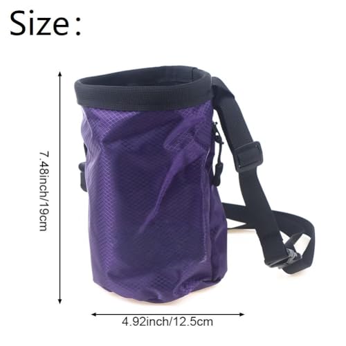 Waterproof Magnesia Sack with Belt Climbing Chalk Bag Magnesia Powder Pouch for Mountaineering Travel Sports Fitness Golf - color: Purple