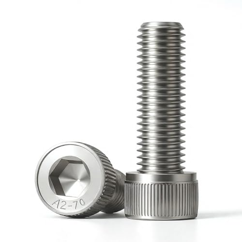 M6 x 20mm (30 Pack) Socket Head Cap Screws Bolts, 304 Stainless Steel 18-8, Allen Socket Drive, Full Thread, Bright Finish