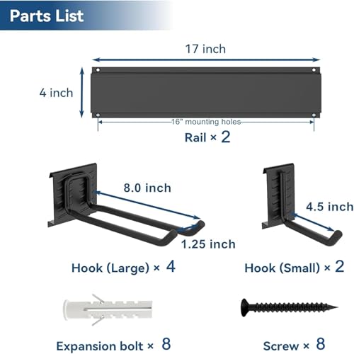 WALMANN Wall Mounted Ski Rack, Garage Ski Storage for 4 Pairs of Skis Mount Hanger Home Shed and Garage Snowboard Wall Rack Holds Up to 200 lbs - style: Holds 4 Pairs of Skis