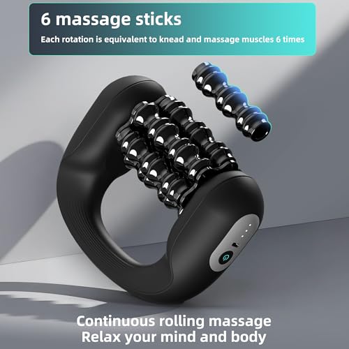 Electric Muscle Roller for Post-Workout Recovery, Deep Rolling Massager for Legs, Calves, Back & Neck, Handheld Powered Rolling Tool, Rechargeable, 3 Speed Fitness Recovery