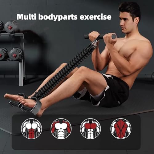 Resistance Bands for Exercise,6-Tube Elastic Yoga Pedal Puller Resistance Band, Natural Latex Tension Rope Fitness Equipment, for Abdomen/Waist/Arm/Leg Stretching Slimming Training - color: Black Plus