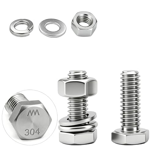 35 Sets 1/4-20x1/2 Bolt and Nut Set, Flat & Lock Washers Included,140PCS | 304 Stainless Steel 1/4-20 Bolt, Precision Fasteners Mechanical Assembly Equipment Repair & DIY - size: 1/4-20x3/4" 30sets