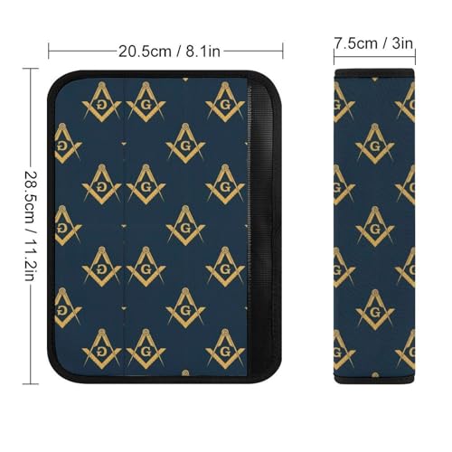Universal Soft and Comfortable Masonic Free Freemasonry Flags Seat Belt Shoulder Pad for Girls and Boys, Most Cars, 2 Pack Seat Belt Covers Cushion Shock Absorption - color: Pattern 54