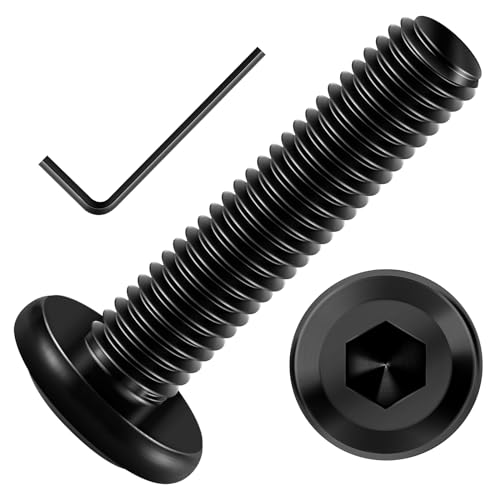 Mywish M6 x 30mm 20Pcs Flat Head Hex Socket Cap Screws Bolts, 304 Stainless Steel Furniture Bolts Full Thread, Black Oxide & Hex Spanner - color: Black-M6, size: 30mm