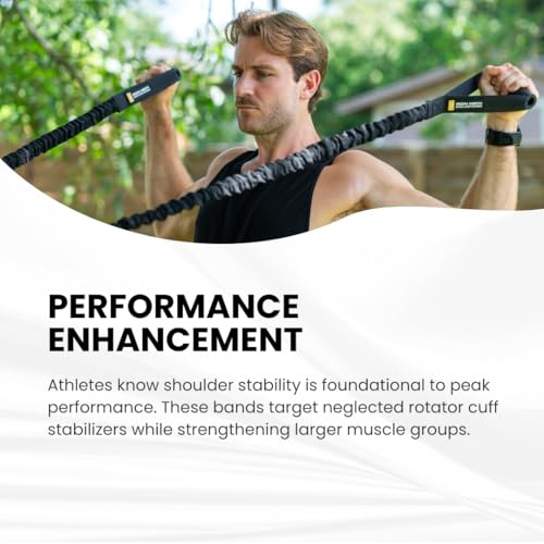 Iron Neck Shoulder Resistance Band System – 3 Level Rehab & Performance Kit with Door Belts & Anchors – 5lb, 10lb, 25lb Bands – Shoulder Pain Relief, PT, Strength Training – Home & Gym Use