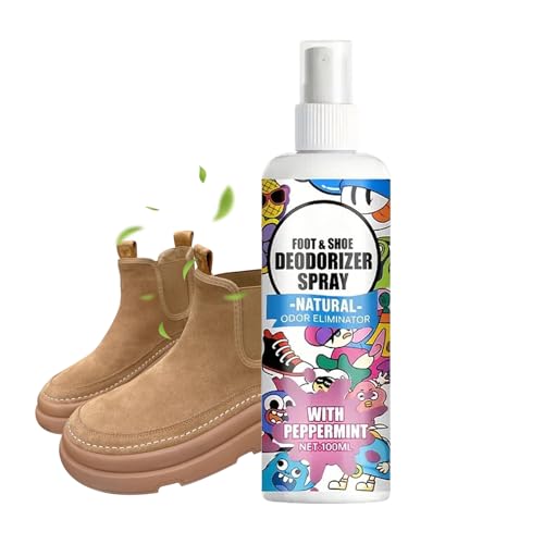 Shoe Spray Deodorizer 100ml Shoe Smell Eliminator Spray | Footwear Odor Removal Mist for Travel Hiking Home Tennis Leather Fabric Canvas Sneaker