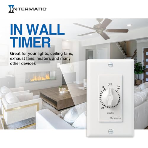 Intermatic SW30MWK 30-Minute Spring Wound Timer, White - Energy-Saving Control for Lights and Appliances - Easy Installation and Operation - size: 30 Minutes