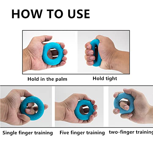 3 Resistance Levels Hand Grip Strengthener, Grip Strength Trainer | Finger Exerciser, Forearm Exerciser Trainer Workout Equipment for Stress Relief