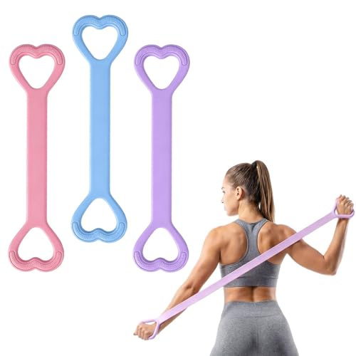 3PCS Figure 8 Resistance Bands with Handles | Arm Resistance Bands, For Arm Back Shoulder Training, Elastic Ropes, For Yoga Pilates