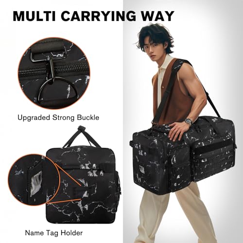 Goloni 130L Heavy Duty Large Duffle Equipment Bag,Catchers Gear Bag with Shoe Compartment,Baseball Duffle Bag - color: Marble