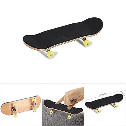 HERCHR Finger Boards, 1Pc Maple Wooden Alloy Fingerboard Finger Skateboards Creative Fingertips Daliy Playing Relaxing Movement Set with Box for Relax Play (Yellow) - color: Yellow
