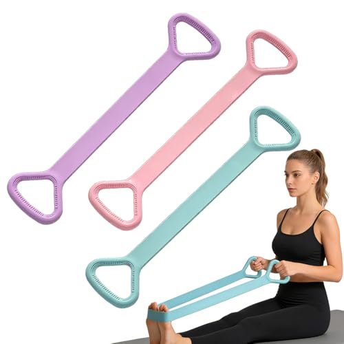 2026 New Figure 8 Resistance Band with Handles, Elastic Bands for Working Out,Arm,Back,Shoulder Training Elastic Ropes,Exercise Equipment for Yoga, Pilates,Physical Therapy Stretching - color: 3PCS