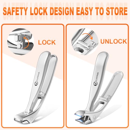 Toenail Clippers for Seniors, 2026 Upgrade Angled Head Nail Clippers for Men with Catcher, CLPPNA Ergonomic Toenails Clipper for Thick Toenails Long Handle, Sharp Wide Jaw Fingernail Clippers Adult - style: 3PCS(2025 Angled Sliver ）