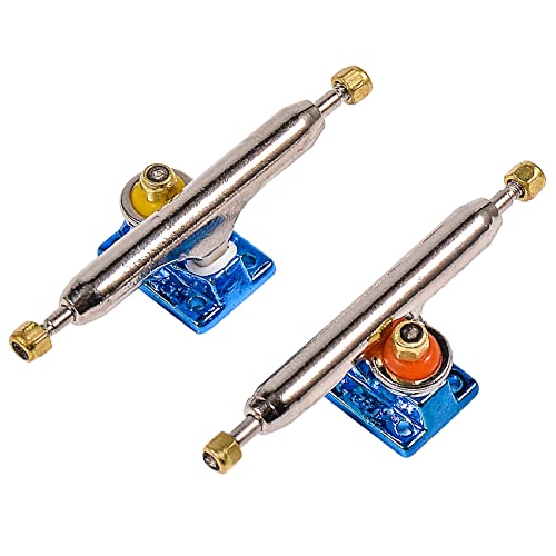 Fingerboard Trucks with Upgraded Urethane Bushings and Pivot Cup,34mm 32mm Width,Normal Kingpin (Blue, 34mm) - color: Blue, size: 34mm