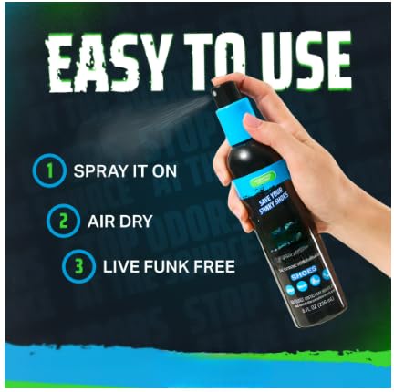 Fu-nkaway Odor Eliminating Spray 8 oz Extreme Odor Remover for Shoes, Boots, Skates & Sports Gear(1 pack)
