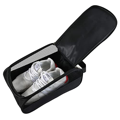 Outdoor Golf Shoes Bags Travel Shoes Bags Zippered Sport Shoes Bag (Black) - color: Black