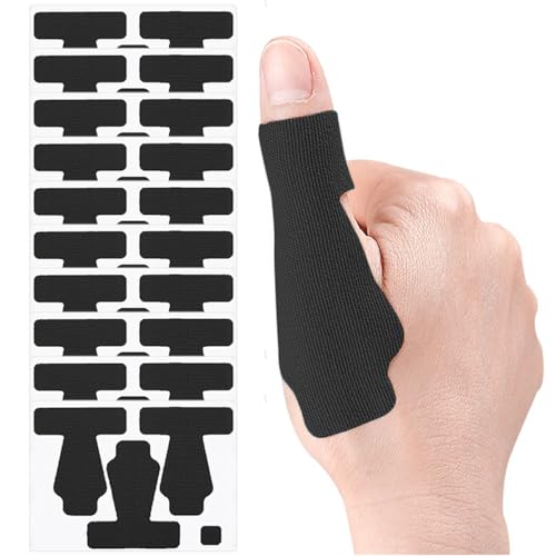 Precut Kinesiology Tape for Thumb, 30 PCS Self Adhesive Thumb Protecting Tape Big Toe Straps, Elastic Athletic Tapes, Breathable Latex-Free Tapes Finger Toe Patches for Joints Muscle Support (Black) - color: Black