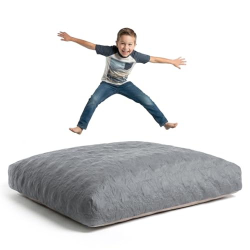 Matini Home 60" X 60" - High-Density Foam Crash Pad with Cover Foam Blocks, Professional Gymnastics Equipment for Impact Support, Jumping and Lounging - Grey Pattern - color: Grey Pattern 60" X 60"