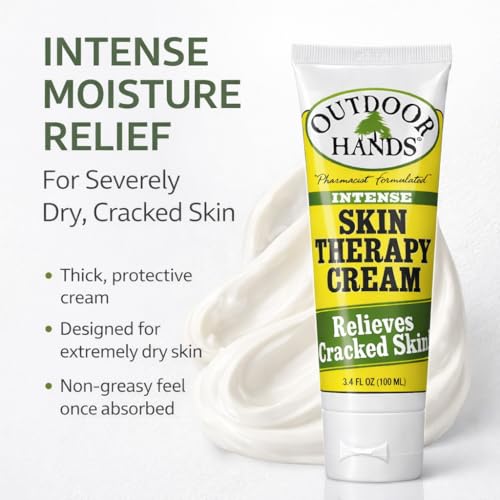 Outdoor Hands Intense Skin Therapy Cream – Crack & Dry Skin Repair – Pharmacist-Formulated Healing Cream for Cracked, Chapped or Split Hands, Heels & Elbows 3.4oz (2 Pack)