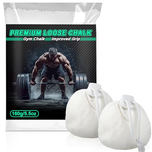 RAINFLOW 2PCS Chalk Ball - Climbing Chalk Gymnastics Magnesium Lifting for Gym, Gymnastics, Grip, Climbing, Weightlifting (5.5oz Chalk Powder) - style: 5.5oz Chalk Powder