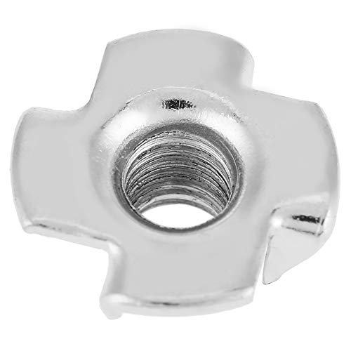 T Nuts zinc Plated Steel, 100PCS Rock Climbing Holds T Nuts Four Pronged Tee Nuts for Furniture Cabinets and Rock Climbing Holds (M6) - size: M6