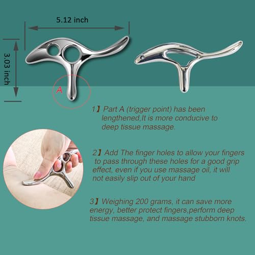 Gua Sha Trigger Point Massage Tool -Thumb Protector,Deep Tissue Massage,Muscle Scraper Tool (T) - size: L