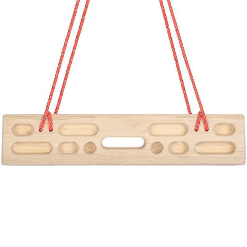 Wooden Hangboard for Rock Climbing, 6-in-1 Fingerboard Training for Grip Strength, Home Wood Finger Mounted Pull Up Bar for Climbers Home Gym