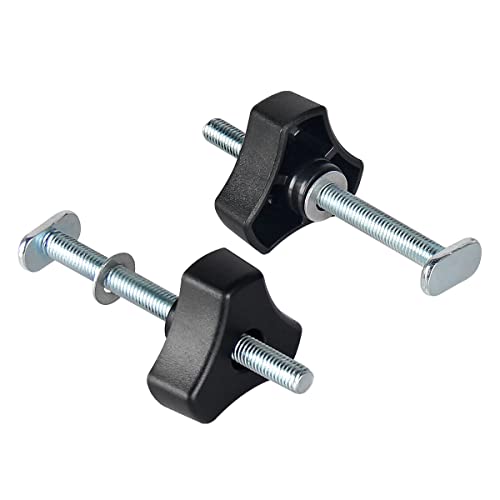 Toolcool M8 T Track Bolts Knob Kit 4 Inch T Slot Bolts with Washers T Track Accessories for Woodworking Jigs and Fixtures - 5 Pack