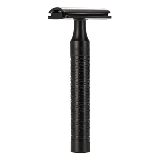 MHLE ROCCA Jet Black Stainless Steel Safety Razor