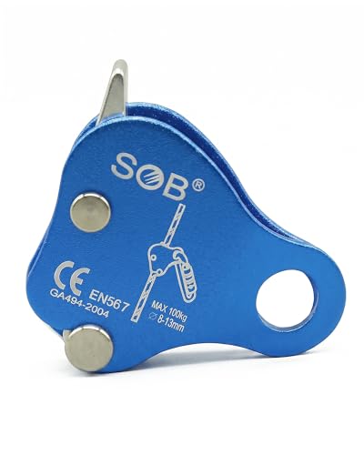 Climbing Ascender Fall Protection Device - Aluminum Magnesium Alloy Rope Grab Clamp for Rock Climbing, Mountaineering, Arborist, Aerial Work