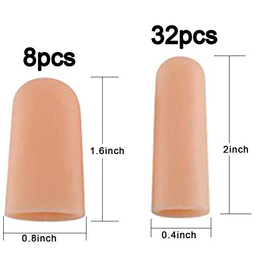 ANCIRS 40pcs Gel Finger Support Protector Gloves, 2 Sizes, Nude - size: 40 Count (Pack of 1)