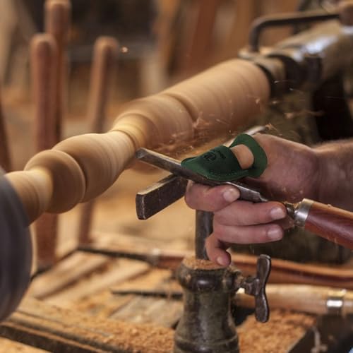 Thumb Guard Wood Carving Tools, Leather Finger Protector, Handmade Carpenter Working Carving Kit Accessories Green - color: Green