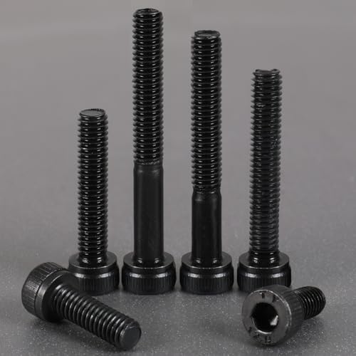 VGBUY 312Pcs M4 Screw Kit, Black M4 Screws (6 Sizes 25-50mm), Metric Nuts and Bolts Assortment Kit, Hex Socket Head Cap 25/30/35/40/45/50mm with Washer Nuts, 12.9 Grade - size: M4x25/30/35/40/45/50mm, style: Socket Head