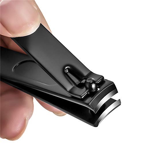Aogeili Nail Clippers Set, Sharp Stainless Steel Fingernail & Toenail Clippers, Black Nail Cutter, 2Pcs Large and Large Size - size: Large/Large
