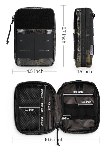 TACTICAL GEEK EDC Compact Waist Pocket Pouch, Multi-Purpose Molle EDC Pouch Gadget Organizer (E2.0-Black Camo) - color: E2.0-Black Camo
