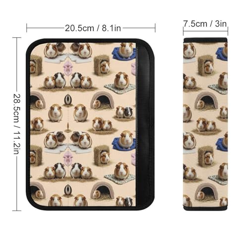 2 Pack Soft Padded Seat Belt Cover for Girls and Boys, All Vehicles, Guinea Pig Cute Animal Harness Pads Strap, Anti-Slip Pad - color: Pattern 311